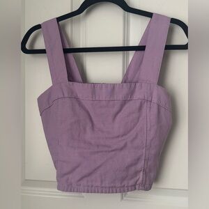 Abercrombie & Fitch Lilac Purple Cotton Crop Top